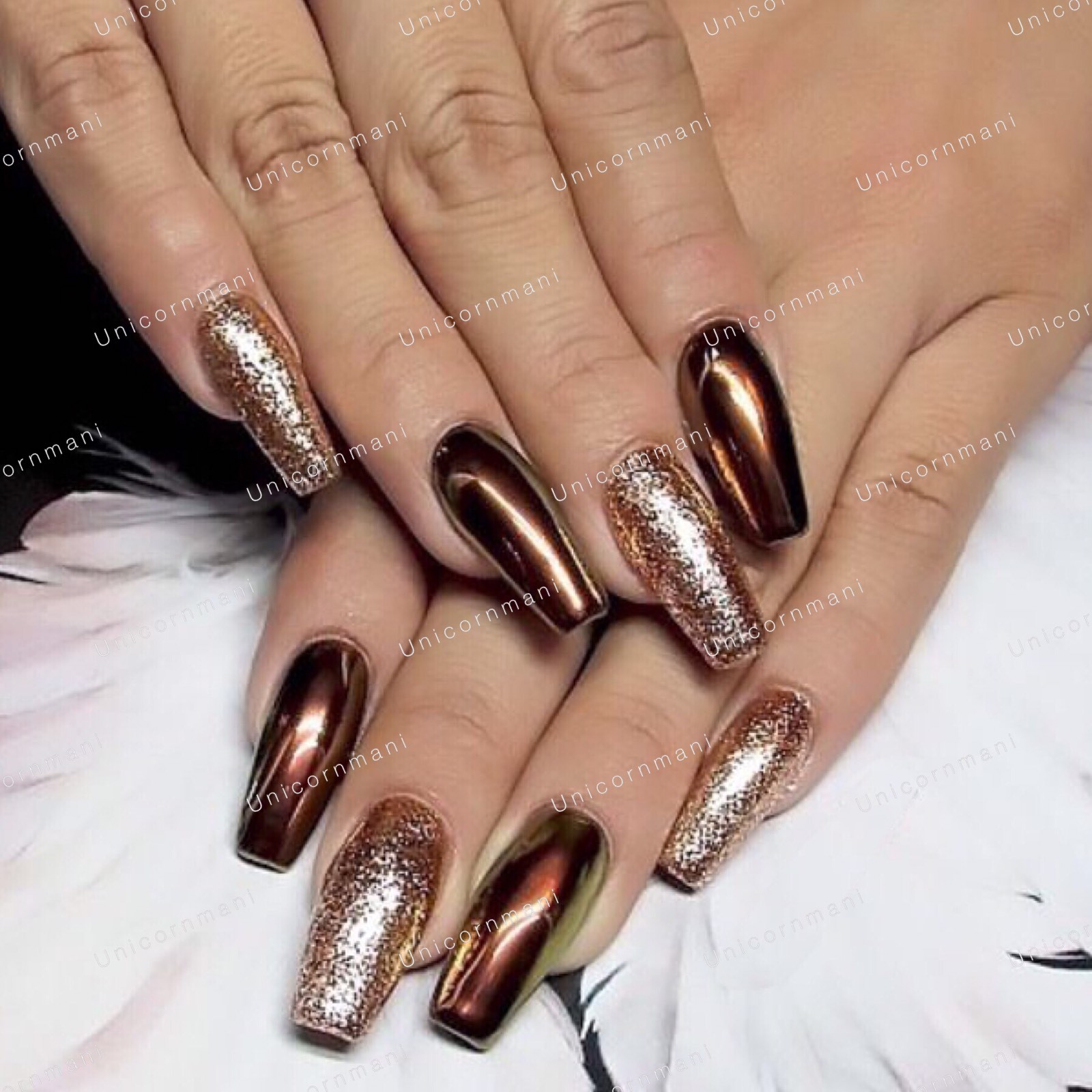 COPPER NAILS POWDER BRONZE Mirror Chrome Effect Pigment Nail Art UK SELLER (u)