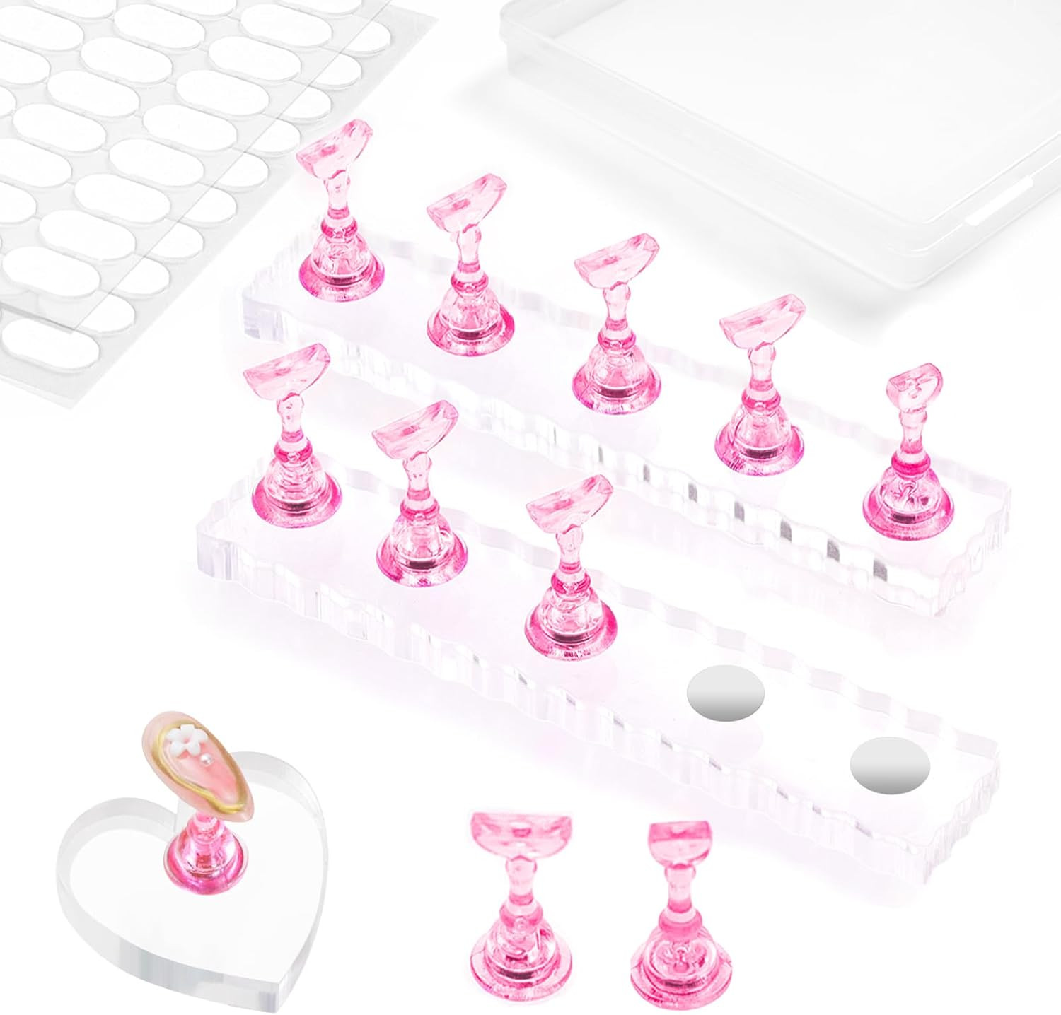 Nail Stand For Press On Acrylic Strong Magnetic Nail Holder Kit Medium Clear