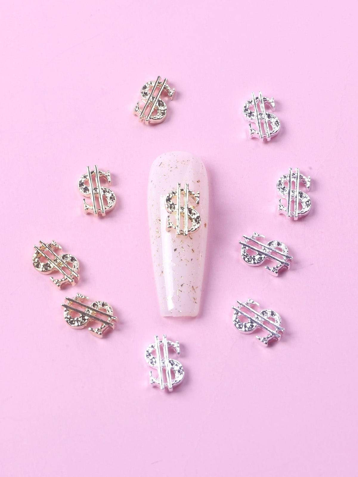10pcs Dollar Currency Symbol Zinc Alloy Charm Nail Art Charms Manicure