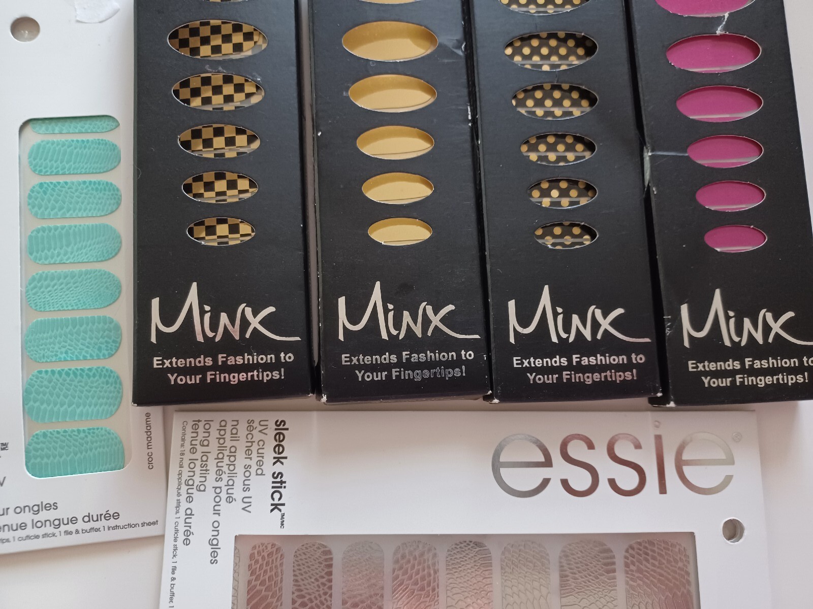 Essie & Minx Foil Nail Cover Nail Art Sticker Manicure Wraps Lot of 6 packages