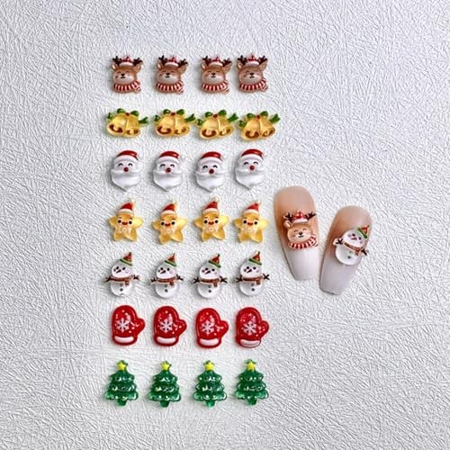 3D Christmas Nail Art Charms Mixed Resin Nail Charms 40Pcs Cute Nail Style 3
