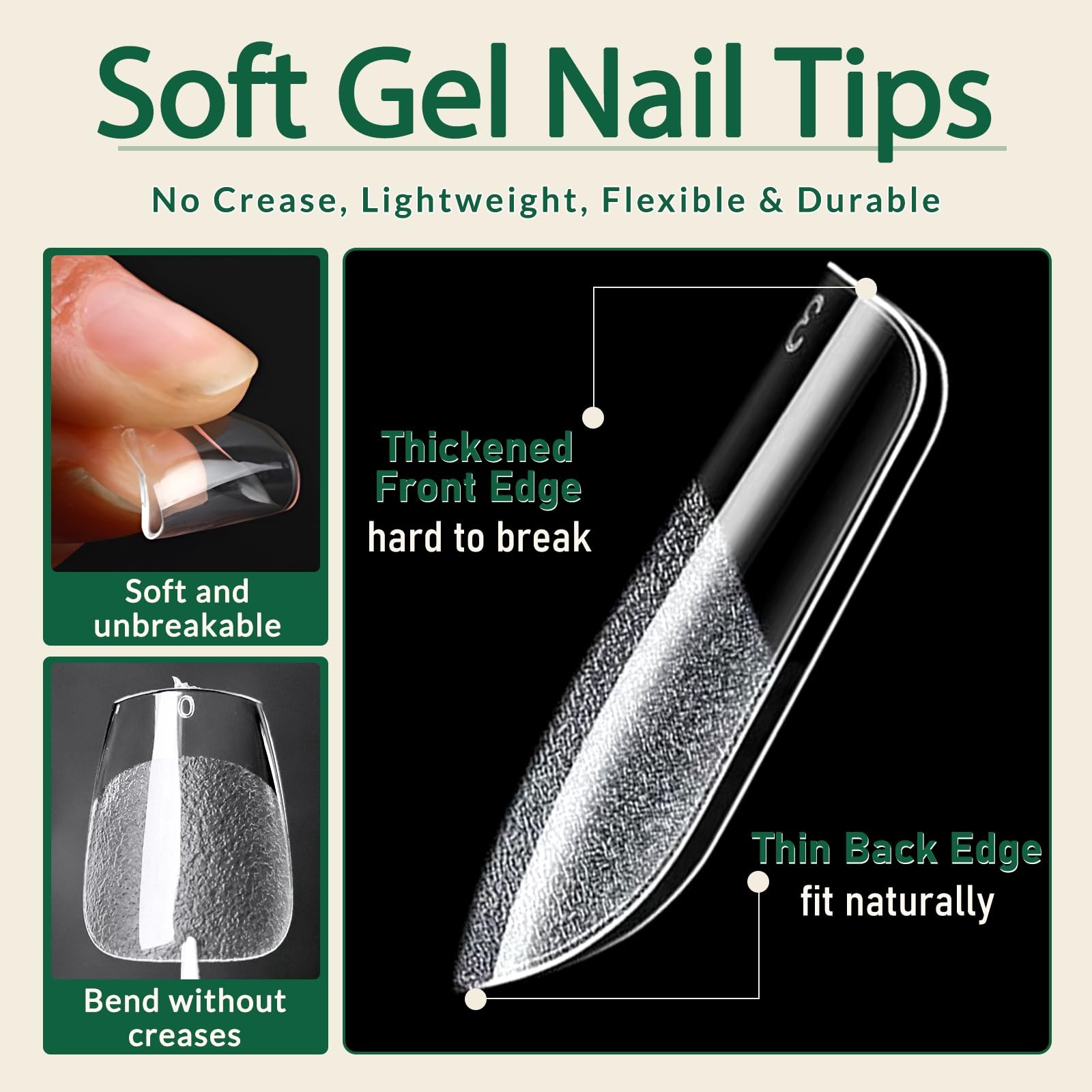 Extra Short Coffin Nail Tips, 360 Pcs Soft Acrylic Nail Tips, 15 Sizes Extra …
