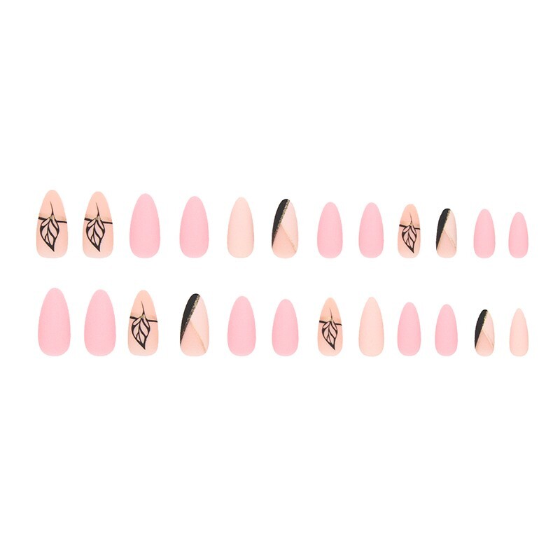 Press On Nails Reusable Almond French Matte Nail Tips Nails Glue Gel