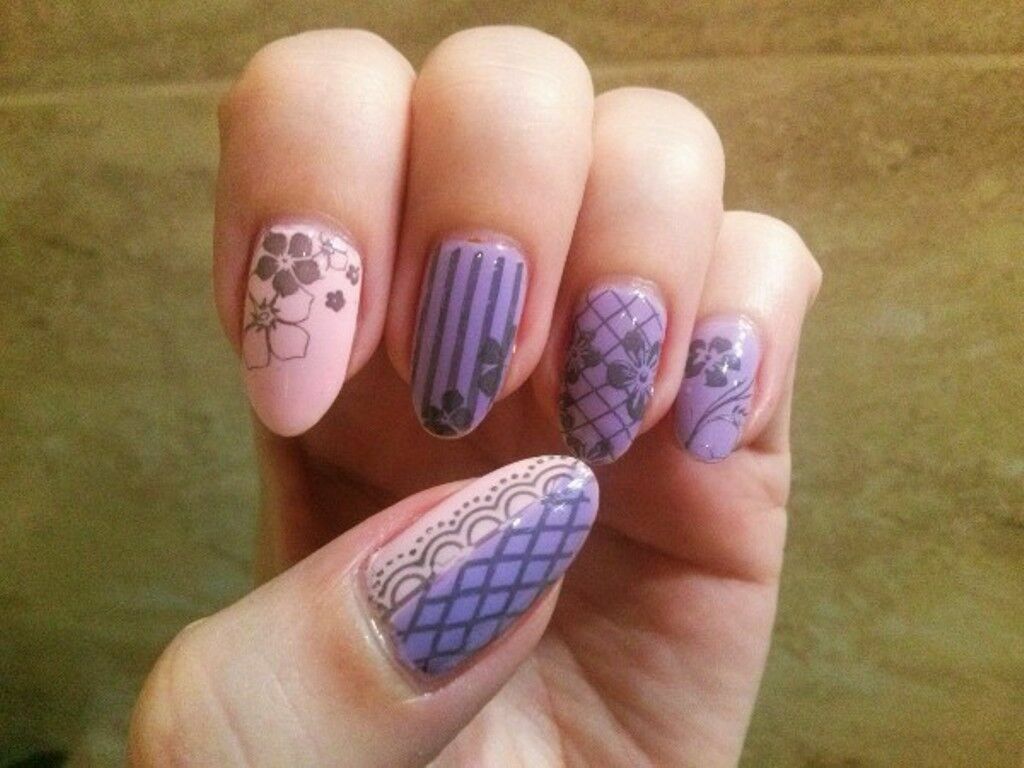 Nail Art Stamping Elegant Lace Manicure Image Plate Stamper Scraper Kit BP44