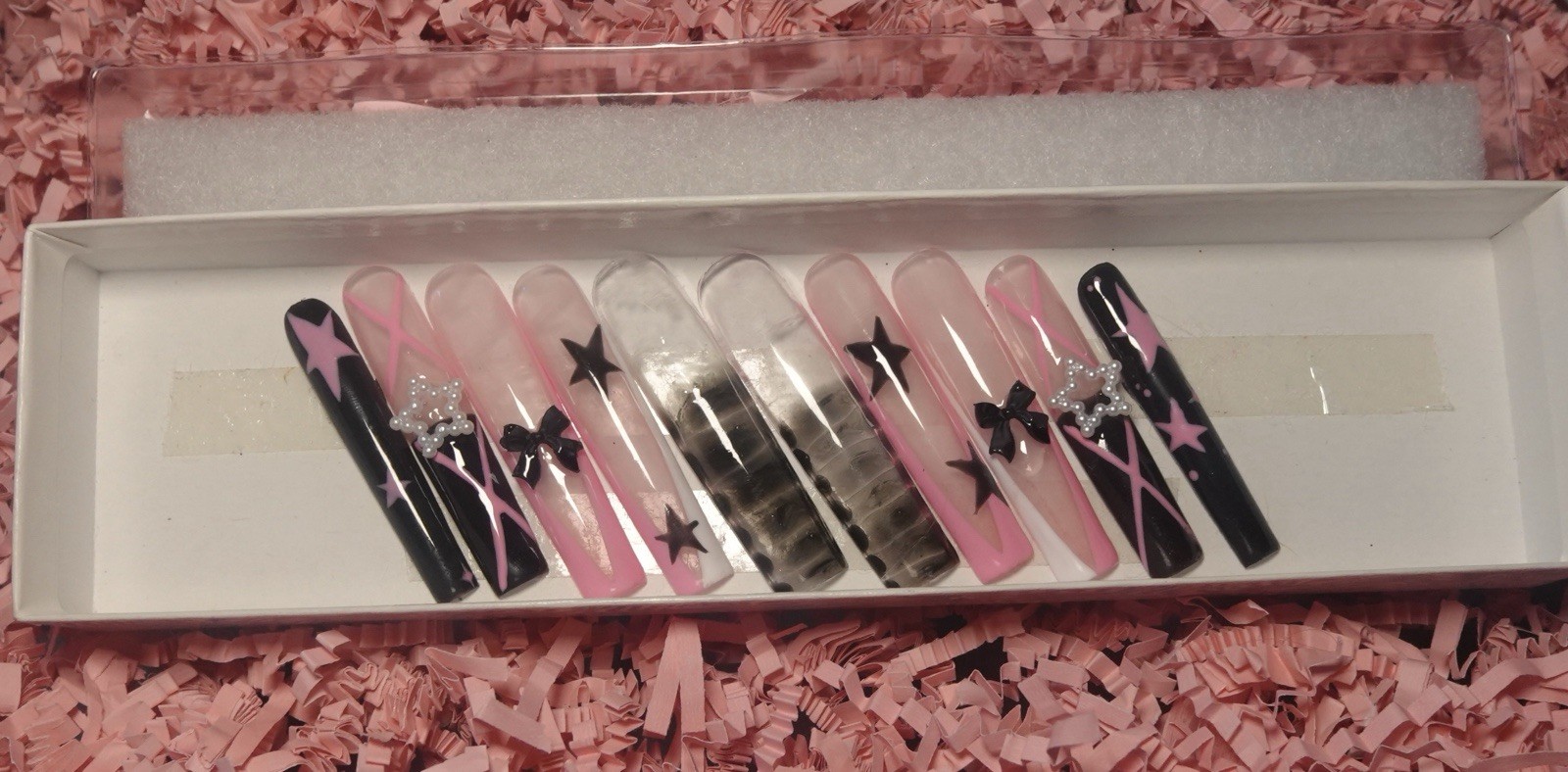 Pink Star Baddie Nail Set