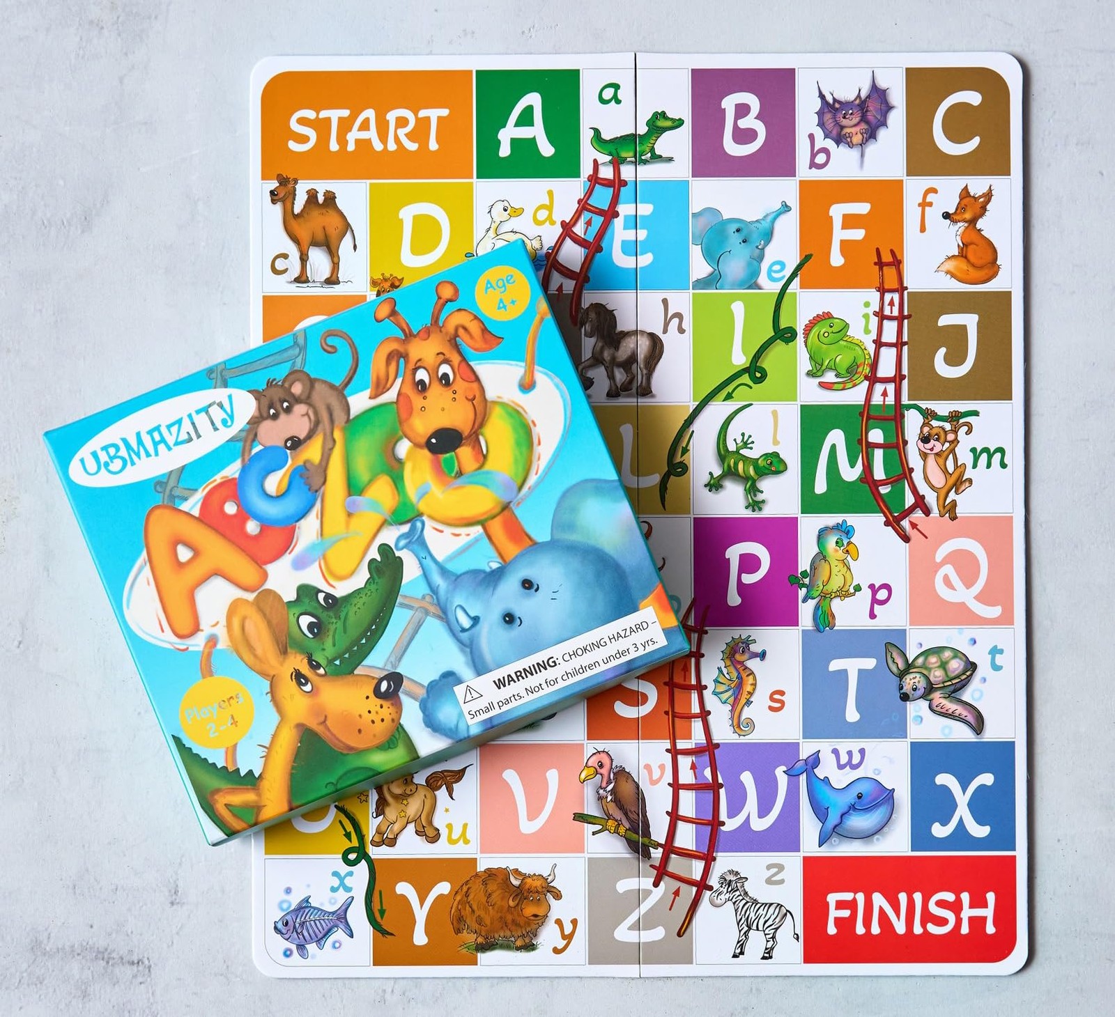 ABC Zoo Chutes and Ladders Board Game, Language 12.2 x 14.6 inches