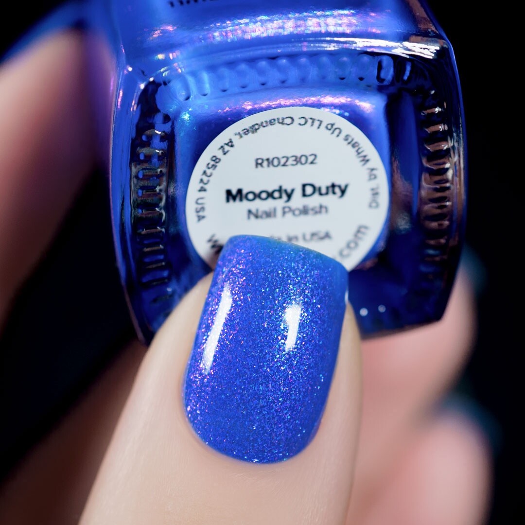 Moody Duty Regular Polish (Bright Blue with Shimmer), Nail Polish for Nail Art