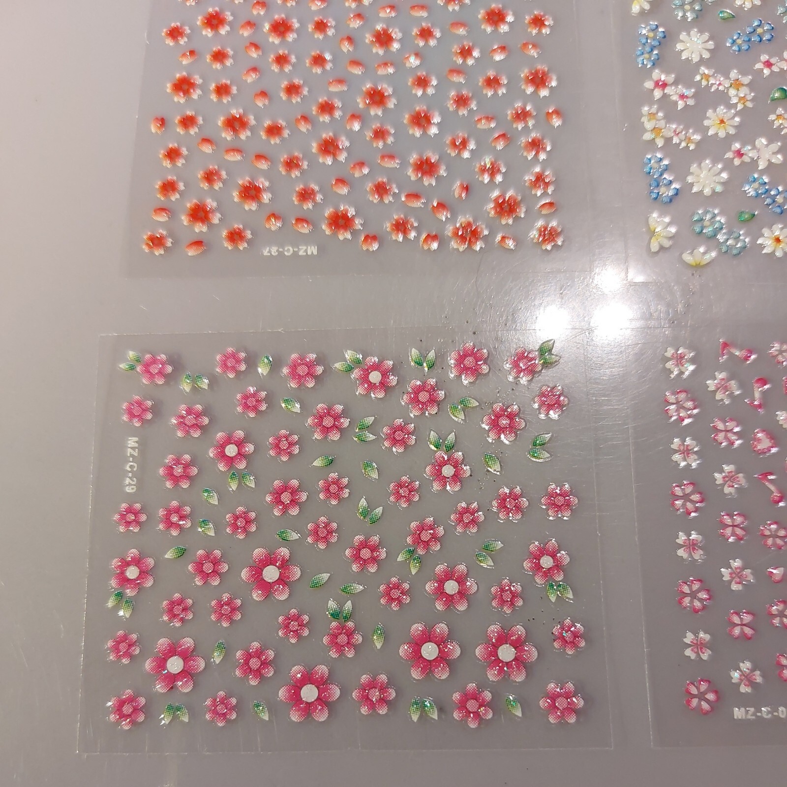 4 X Small Sheets Of Colour Nail Art Stickers (Dn378) New