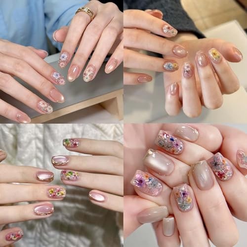 2 Sheets 3D Flower Nail Stickers Spring Summer Embossed Self-Adhesive Cherry