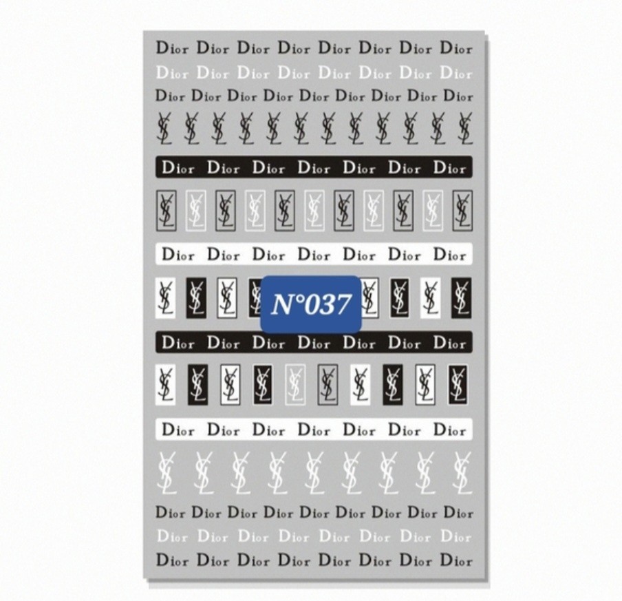 NWT NAIL ART DESIGN SELF-SEAL STICKERS SOLID BLACK & WHITE N°37!