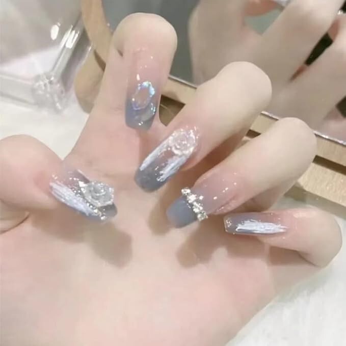Cute Y2K Press on Nails, Aesthetic Press on Nails Women Girls Nail Art Fashion C