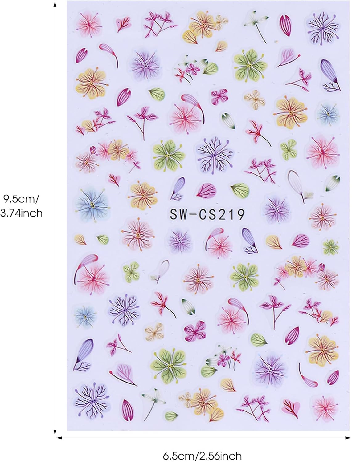 Calcomanias de Flores para Unas 12 Hojas Mariposa Disenos 3D Pinzas Adhesivas