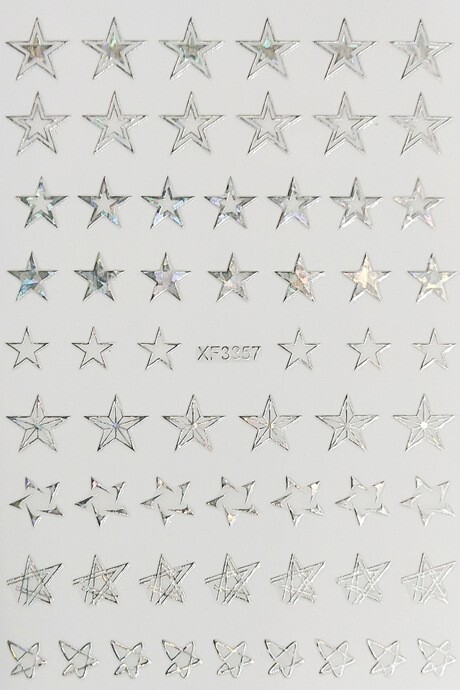 12 Sheets Stripe Stars Nail Art Stickers Decals Supply Self-Adhesive XF3357 NH21