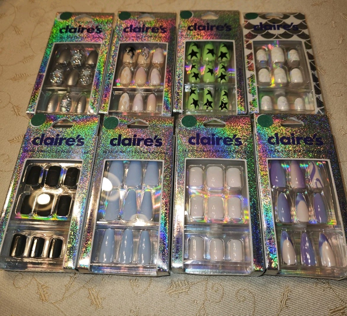 Claire’s Lot Of 8 Sets Of Artificial Nails- Multiple Designs