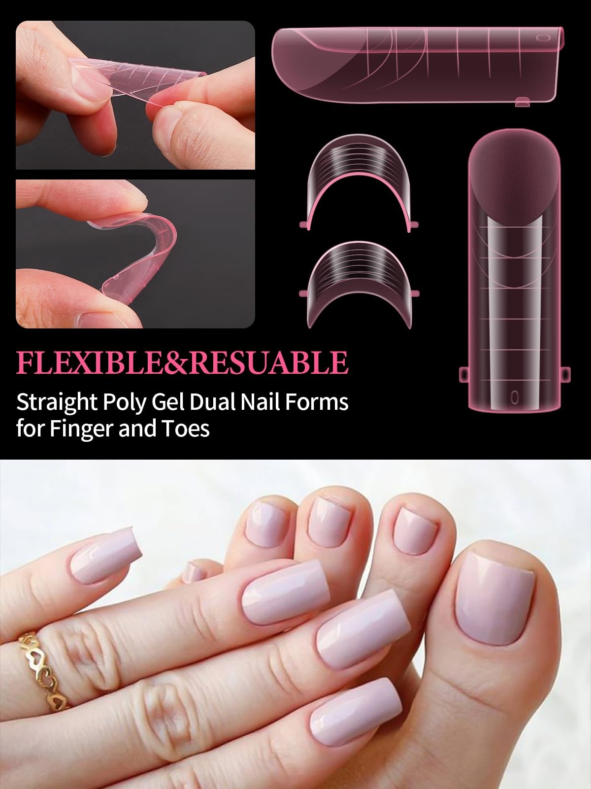Poly Gel Dual Nail Forms for Finger and Toes
