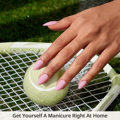 BTArtbox Press On Nails – Pastel Baby Pink Short Gel Glue On Nails for Women