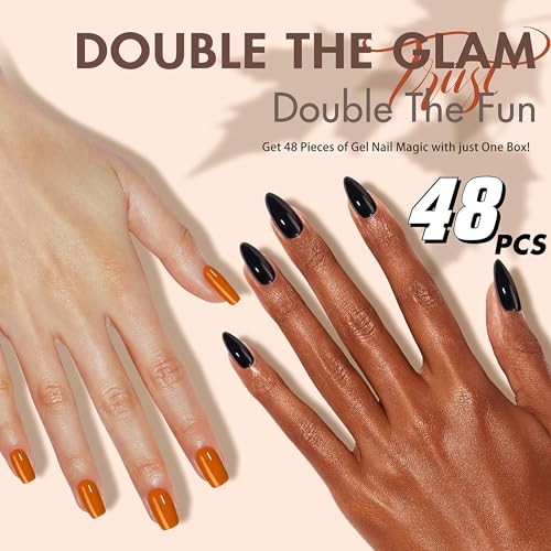 Hot Pink Press On Almond Shaped 48pcs Neutral Thick Fake Nails almond hot pink
