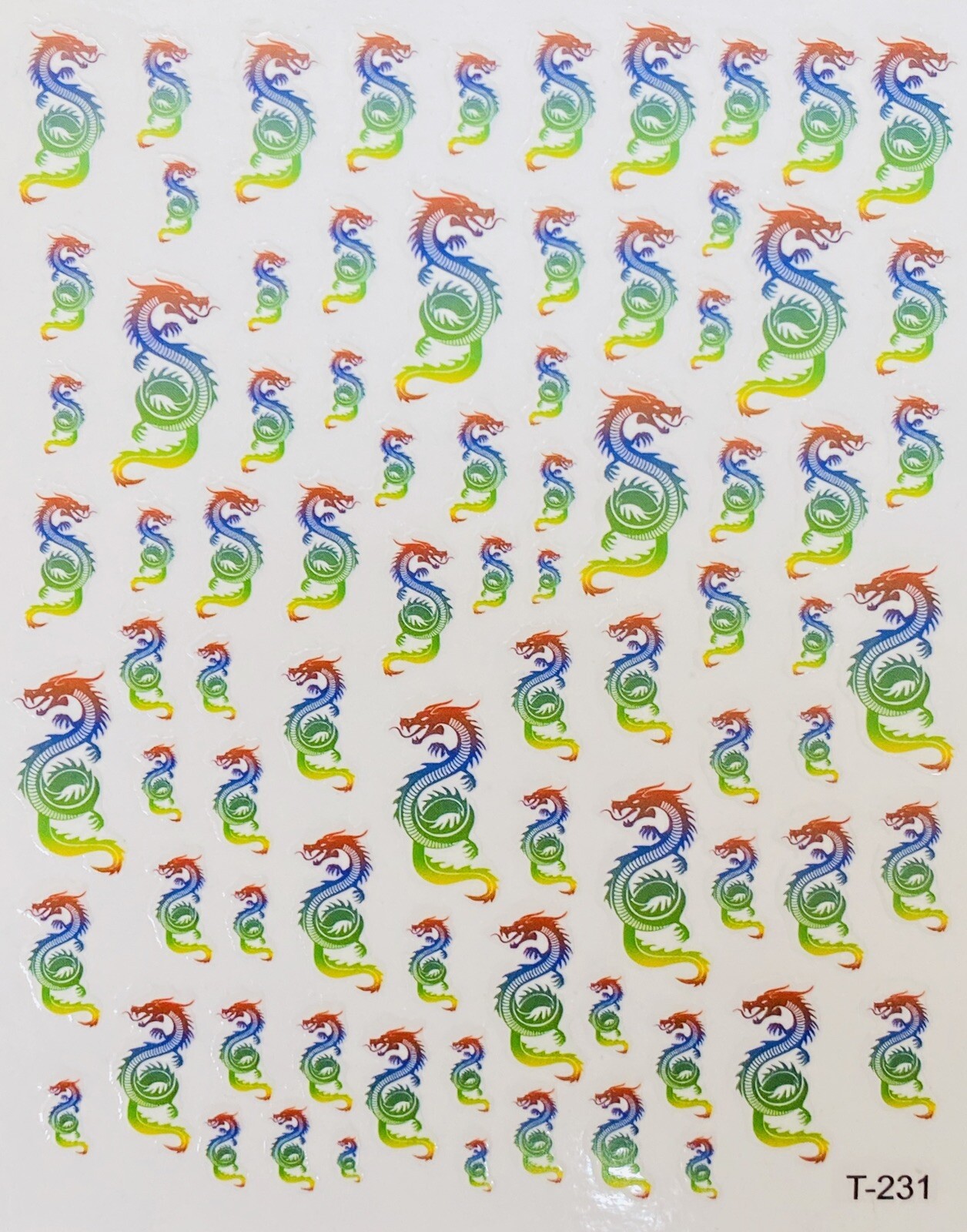 9 Packs Colorful Dragon Nail Sticker Nail art Nail Decal