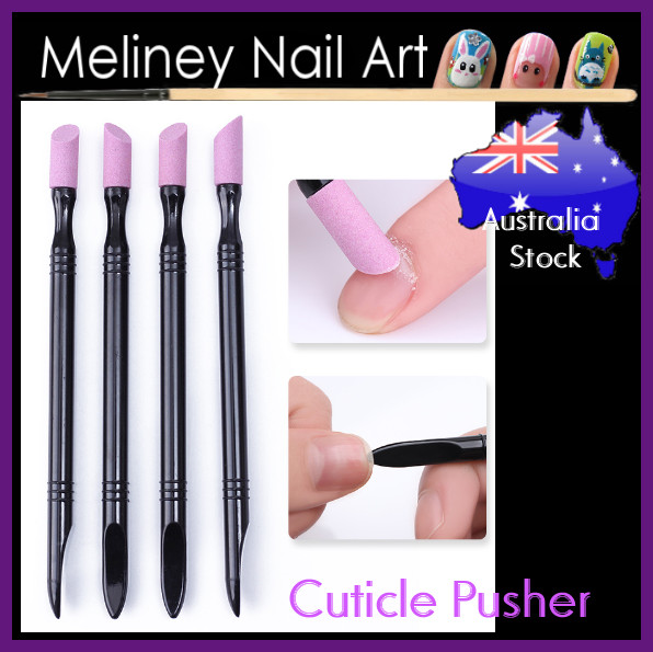 Cuticle Pusher Pumice stone Pink Remover Trimmer Nail Cleaner Manicure Art Tool