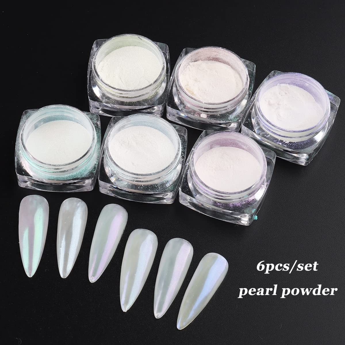 Chrome Nail Powder Metallic Mirror Effect Pigment Pearl Glitter Dust Kit