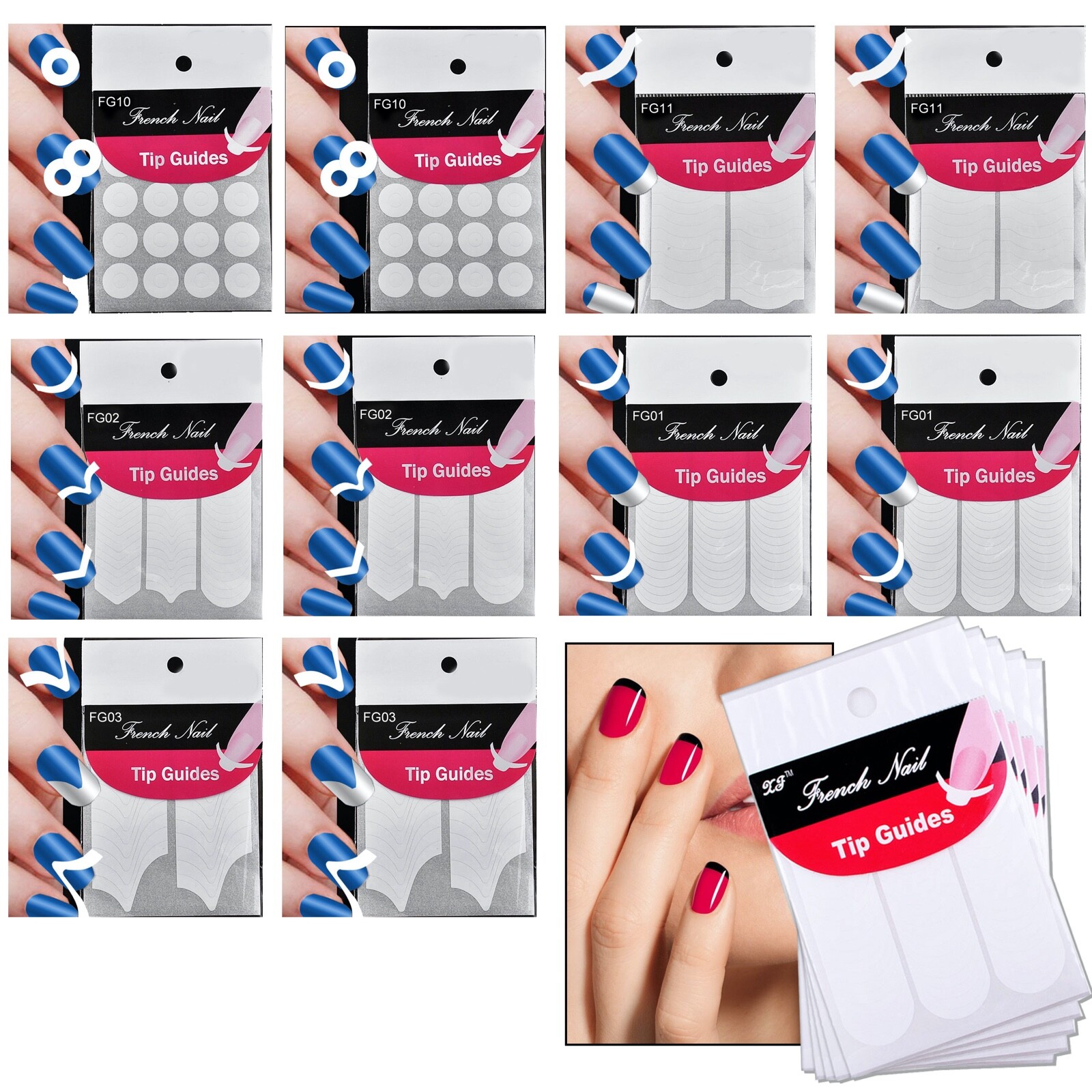 Nail Art Stencils Tip Guides Stickers For French And Creative Manicure