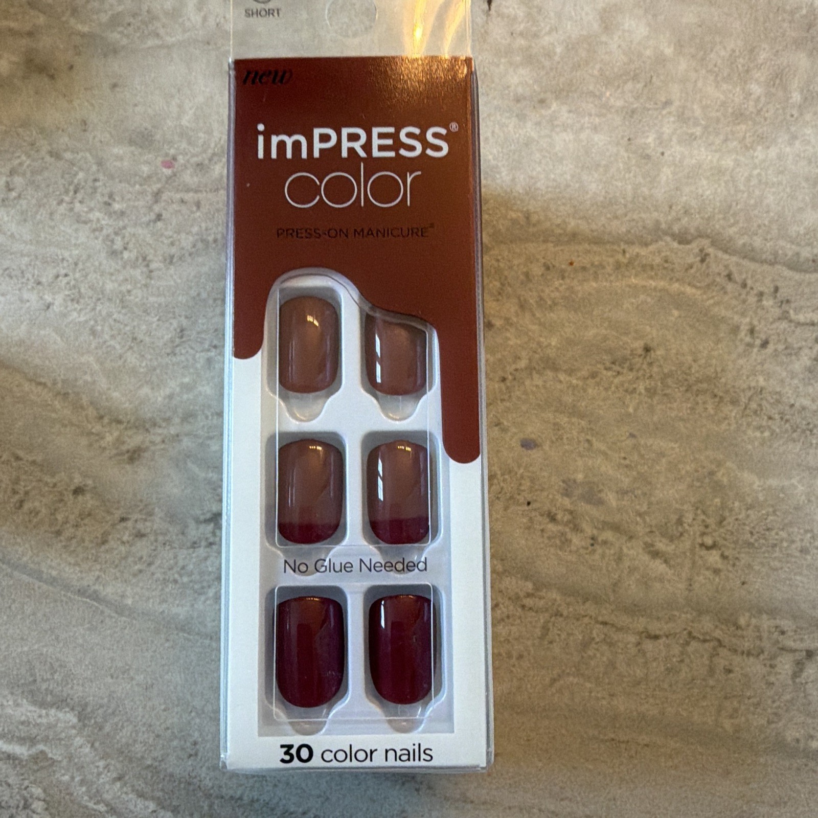 imPRESS Press-On Nails Self-Adhesive Short Square Shiny Multicolor 10 Packs