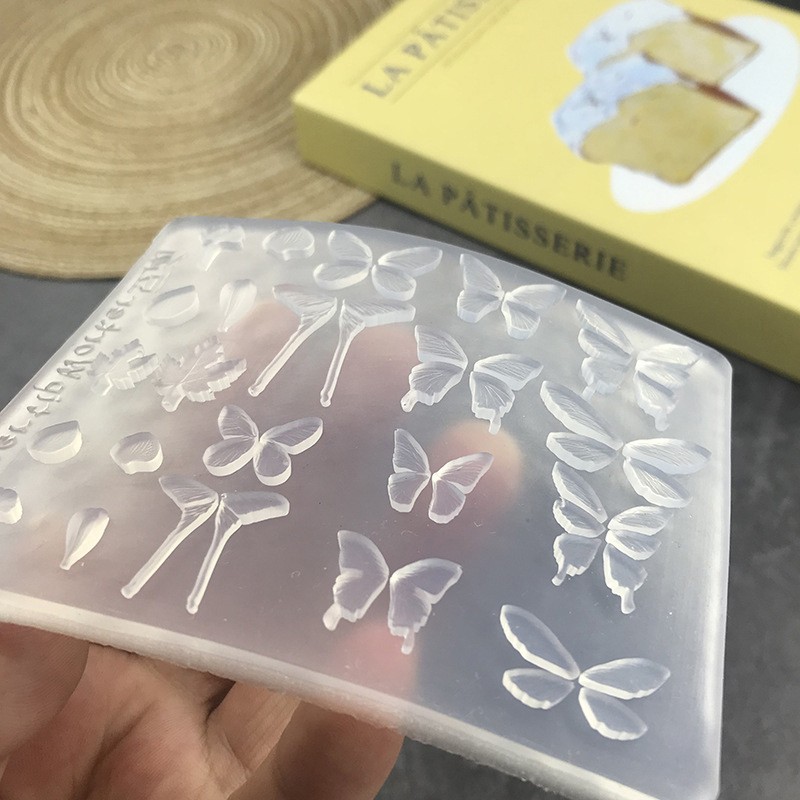 Detailed Butterfly Relief Silicone Nail Mold Reusable For Handcrafted 3D Nail