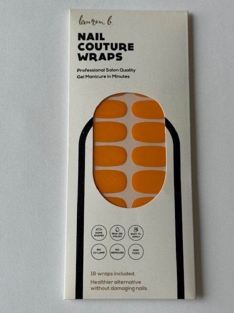 lauren b. Nail Couture Wraps Gel Manicure Apricot Solid Gel Nail Wrap Free Ship