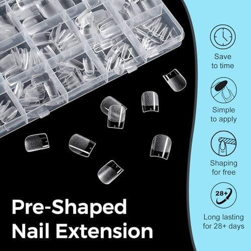 Extra Short Square Nail Tips 240Pcs Ultra Matte-Extra Short Square Nail Tips