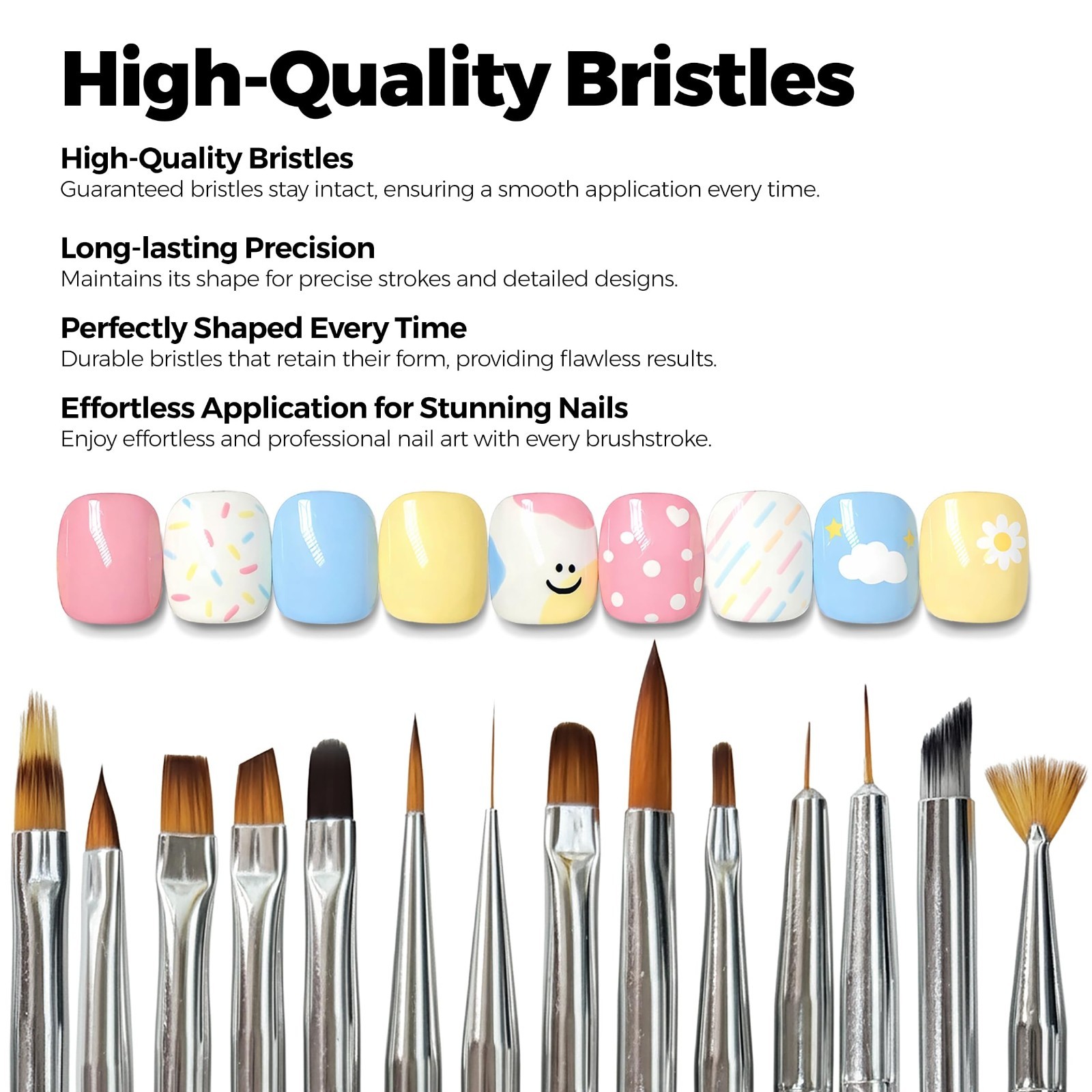 21 Pcs Pastel Nail Art Brush Set – Gel Polish, Acrylic, Ombre Tools, DIY Manicur