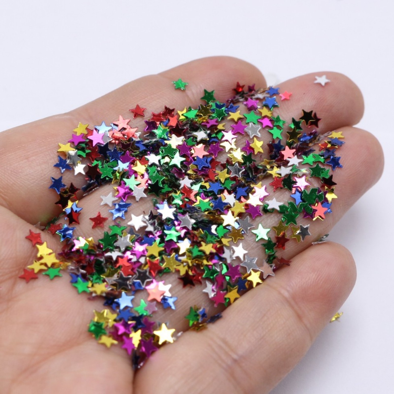 50Gram Mixed Color Metallic Star Sequins Loose Tiny 4mm Nail Art Scrapbook Craft