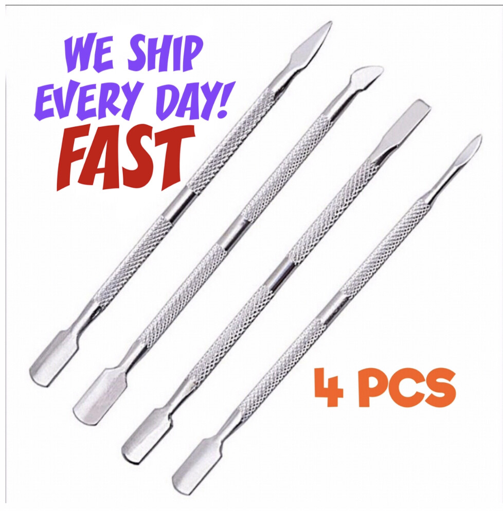 Manicure Pedicure Tools 4 Pcs Beauty Nail Cuticle Care Pusher Spoon Trimmer US