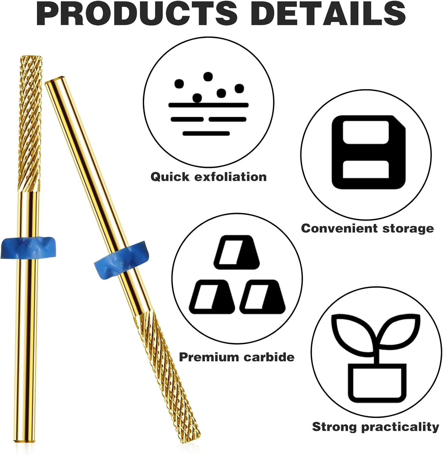 Nail Drill Bits, Carbide Drill Bits Remover Cuticle Bit for Nail Drill