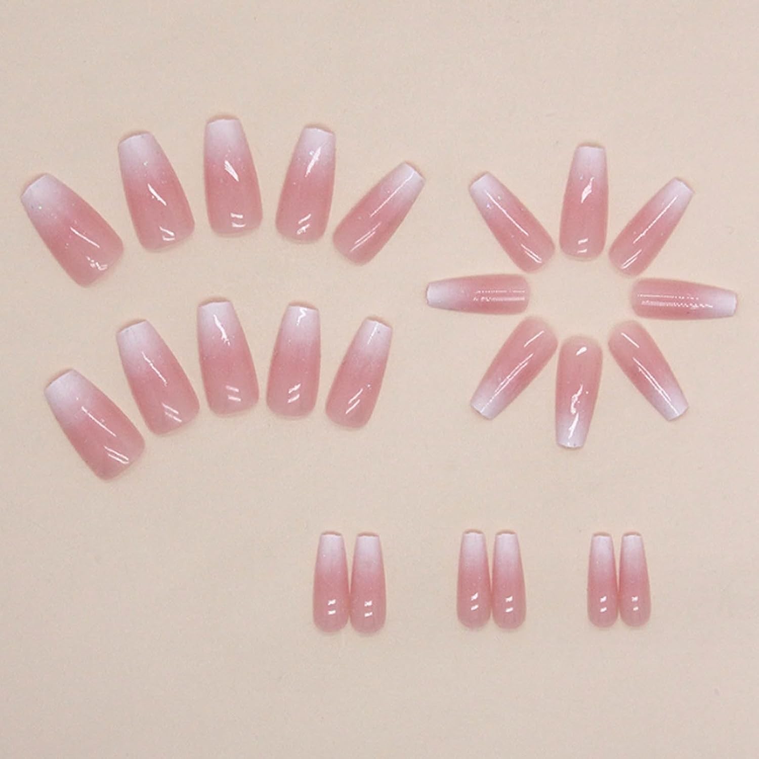 Bling Coffin Press on Nails Fake Nails Tips Full Cover Medium False Gradient …