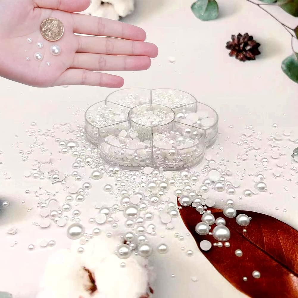 5700 Pcs Half Flatback Pearls Gems for Crafts,[Nail] [Pearl]S for [Nail]S Art