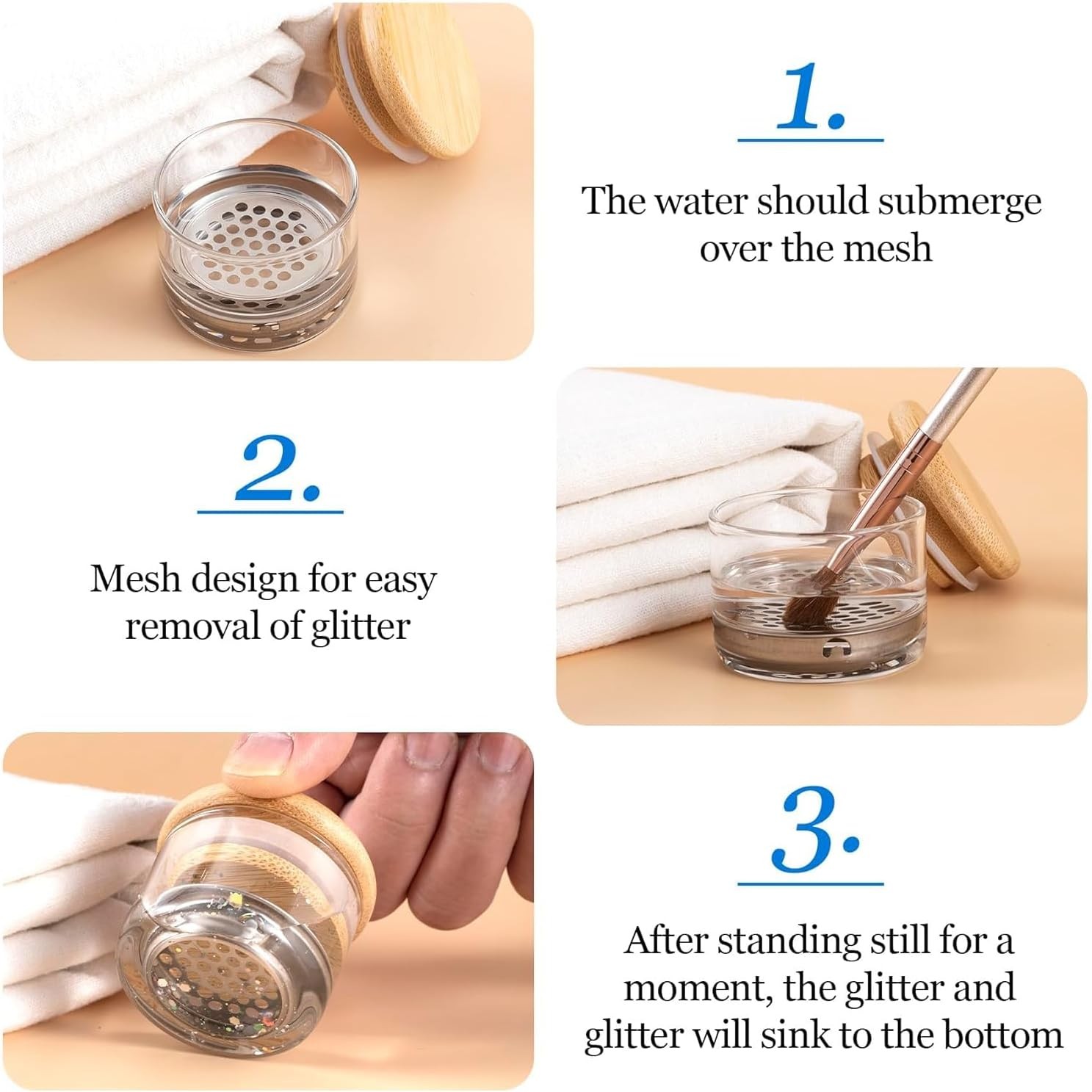Nail Art Brushes Washing Cup, Nail Glitter Removal Cup, Monomer Holder, Nail Art