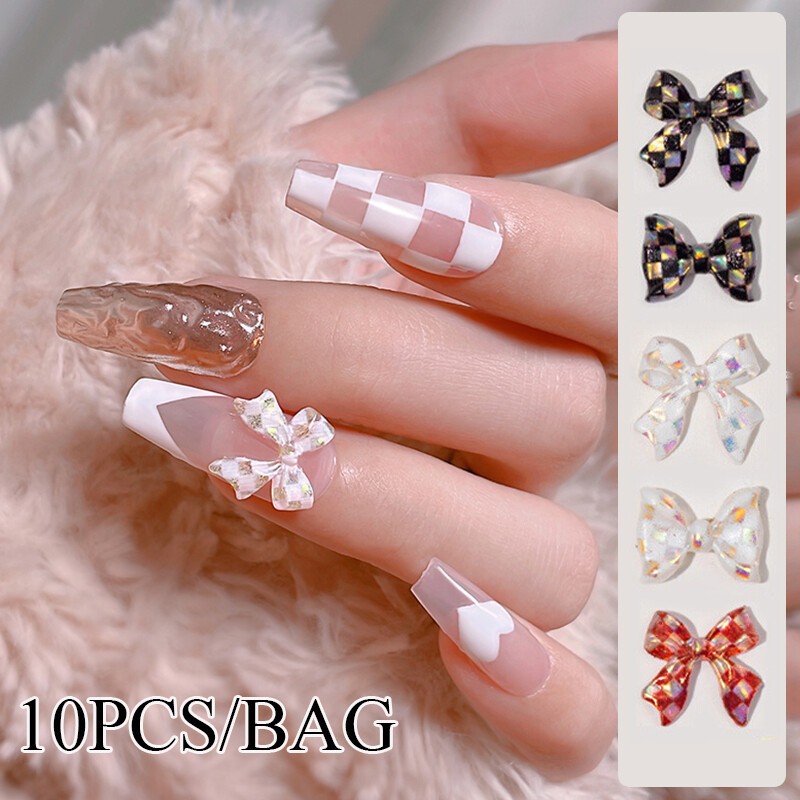 3D Bow Butterfly Nail Art Stickers Charms Decorations Cute Mixed Style Manicure