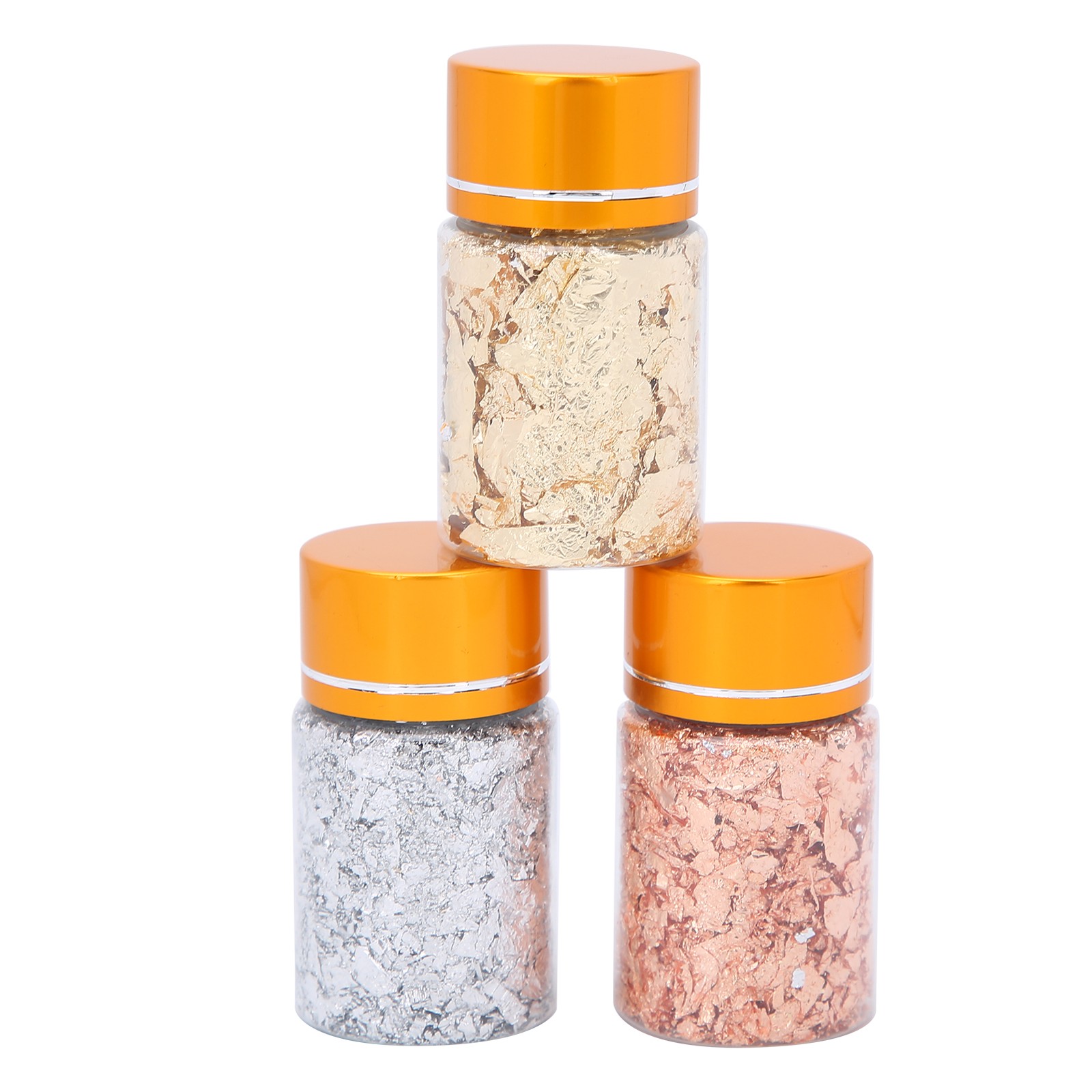 3PCS Gold Foil Flakes Set For Nail Art Painting Crafts Easy To Use