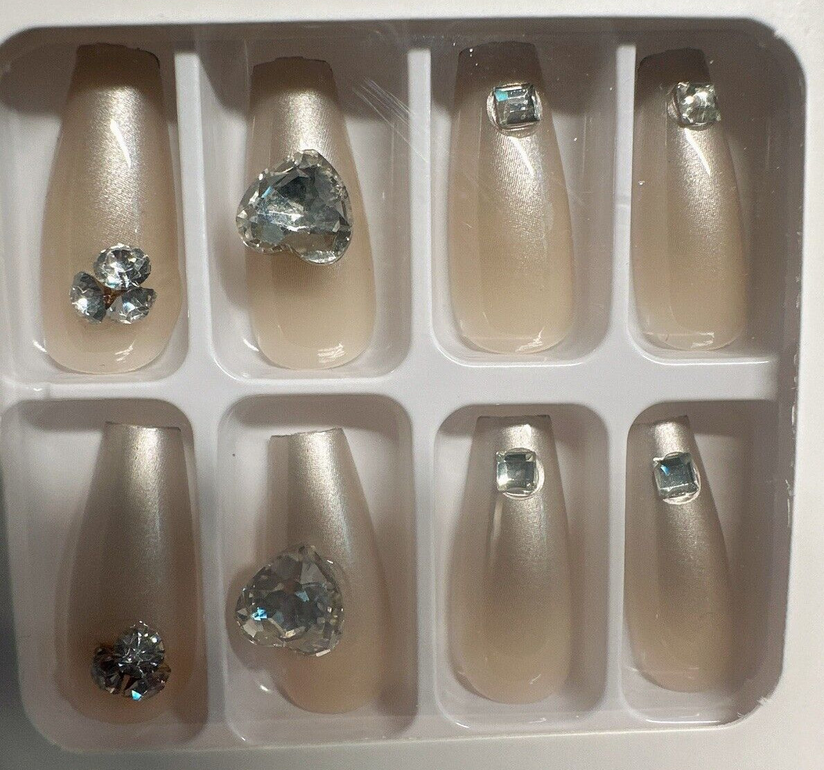 Press on Nails with stone. One Minute Nail tip 24pcs in box