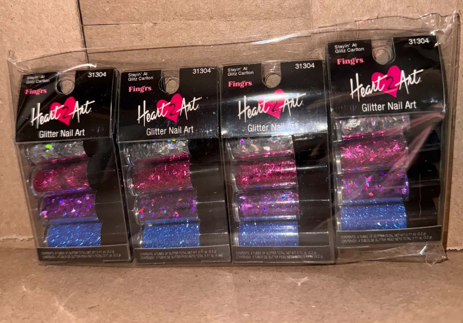 Heart 2 Art Nail Art Glitter 4x 4 packs