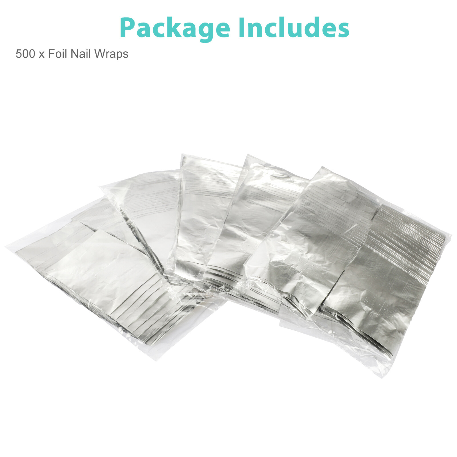 500PCS Aluminium Foil Nail Wrap Art Soak Off Gel Polish Remover Manicure Cleaner