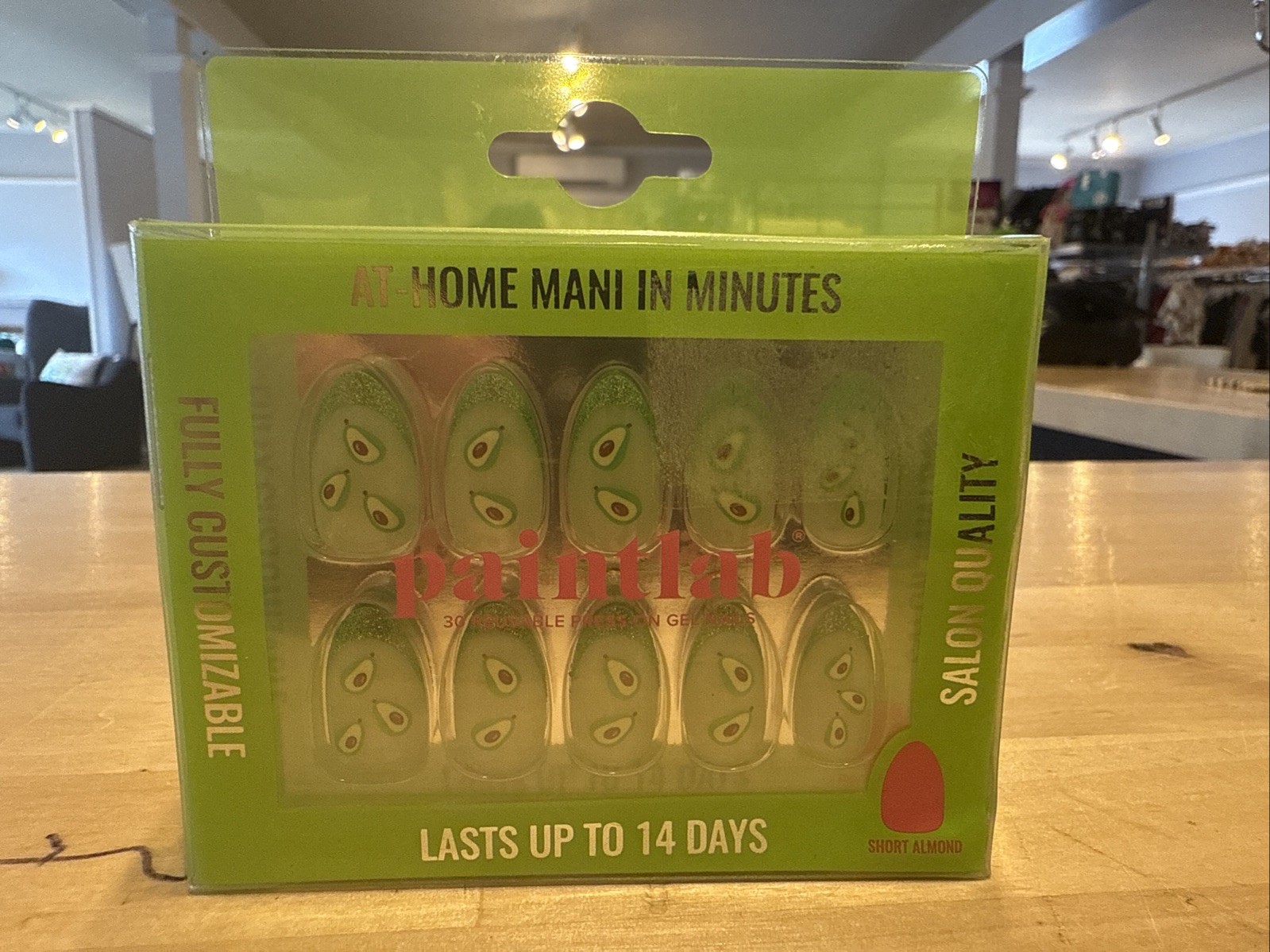 PaintLab Reusable Press-On Gel Nails Kit, Holy Guacamole, 30 Count/New