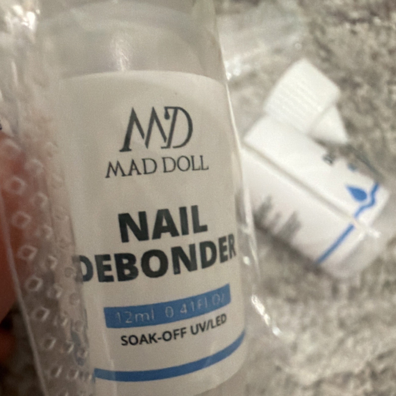 MAD DOLL Nail Debonder Clear/White Soak-Off Easy Cleaning for Acrylics/Gels 12ml