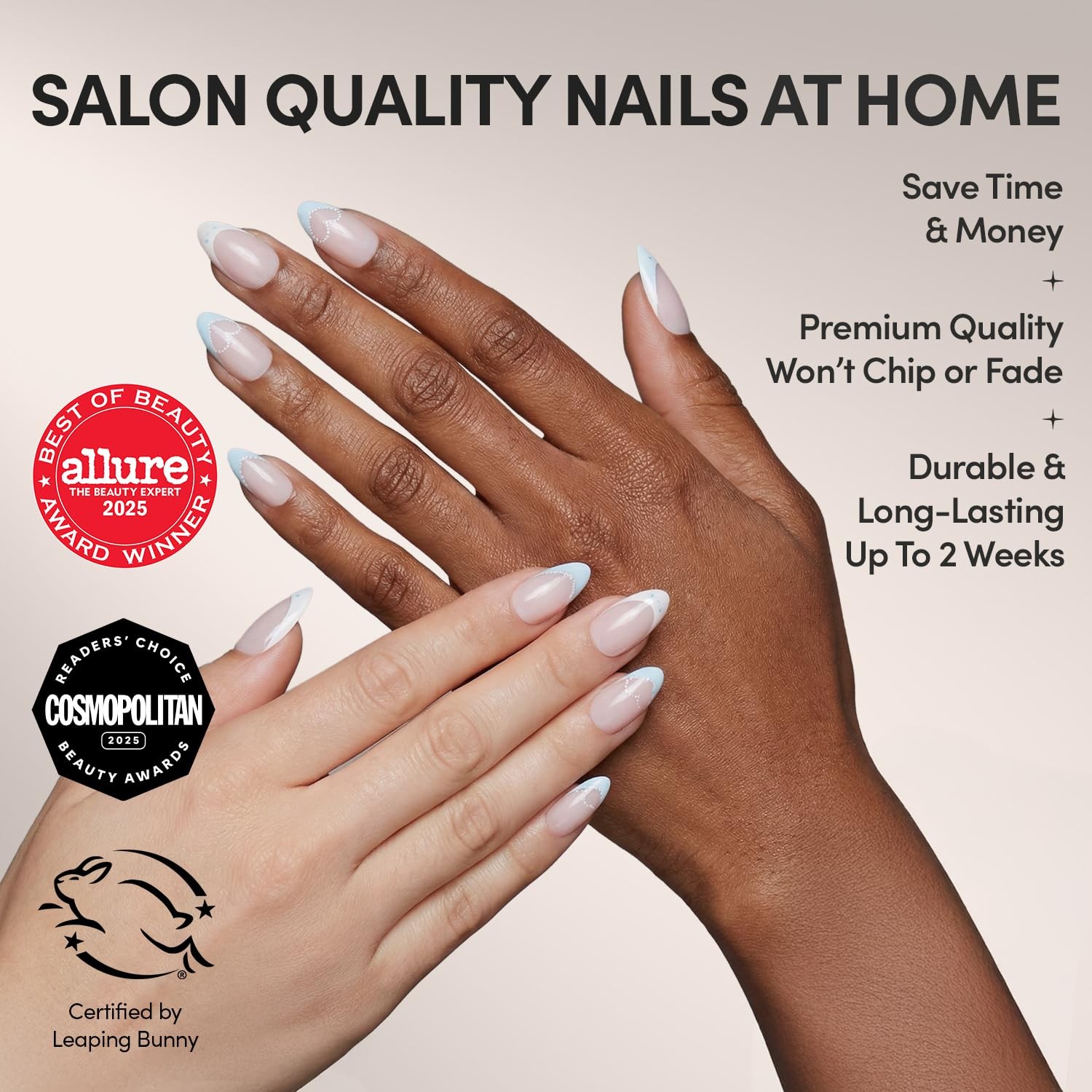 x Hello Kitty® and Friends Press On Nails – Cinnamoroll™ French Tip | Short A…