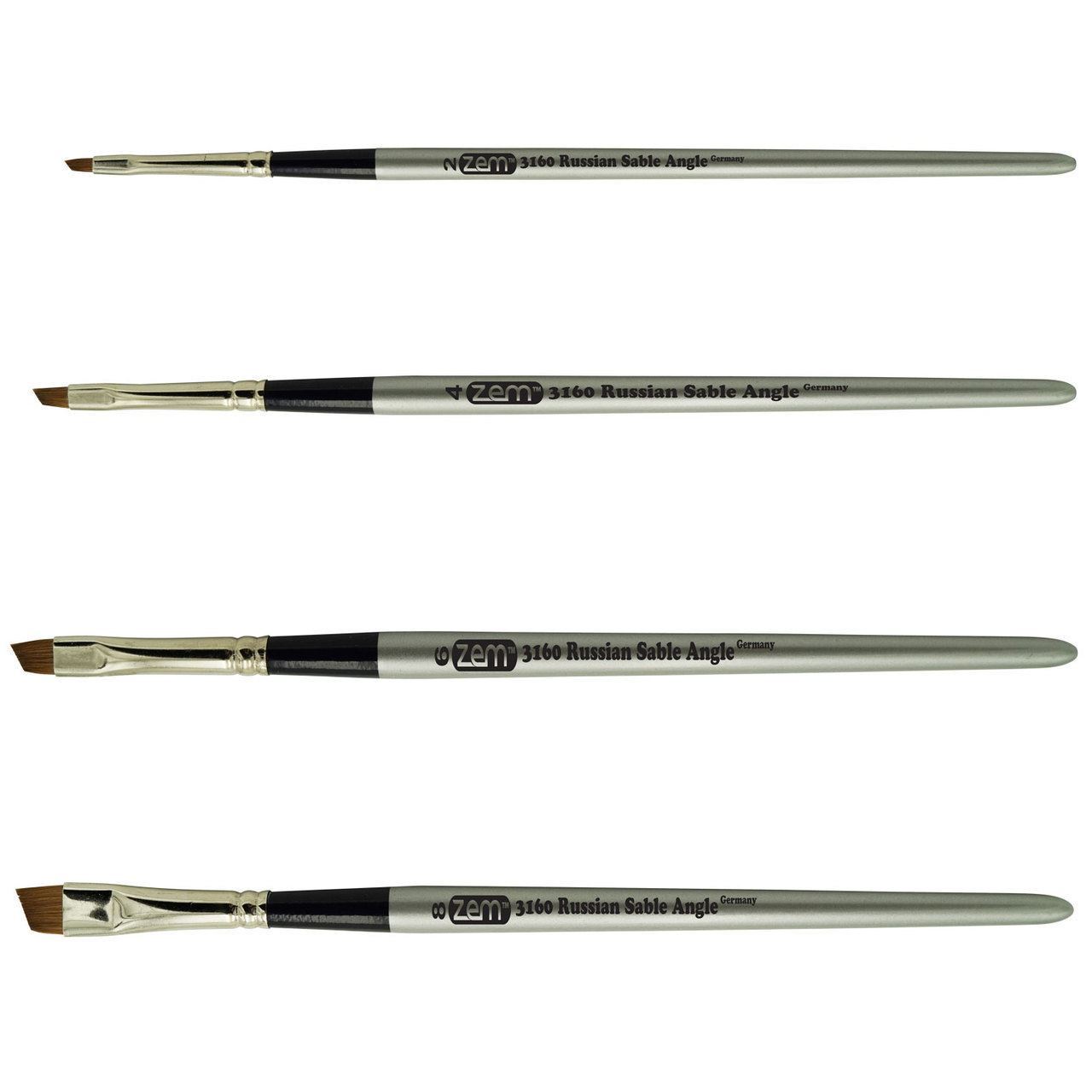 AS-62 Russian Pure Sable Angle Shaders Brush Set 4 pcs