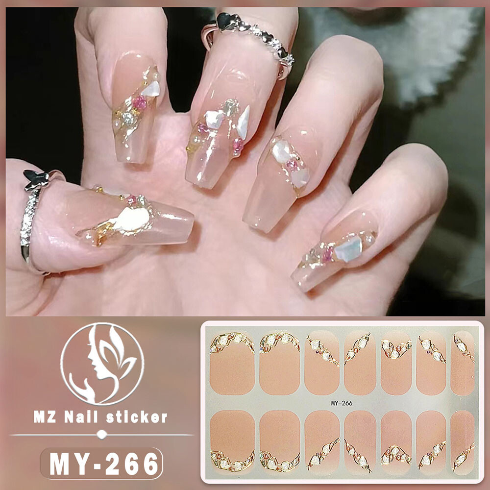Full Size Nail Wraps Sticker Polish Manicure Art Self Stick Decor 3D Strips Lot!