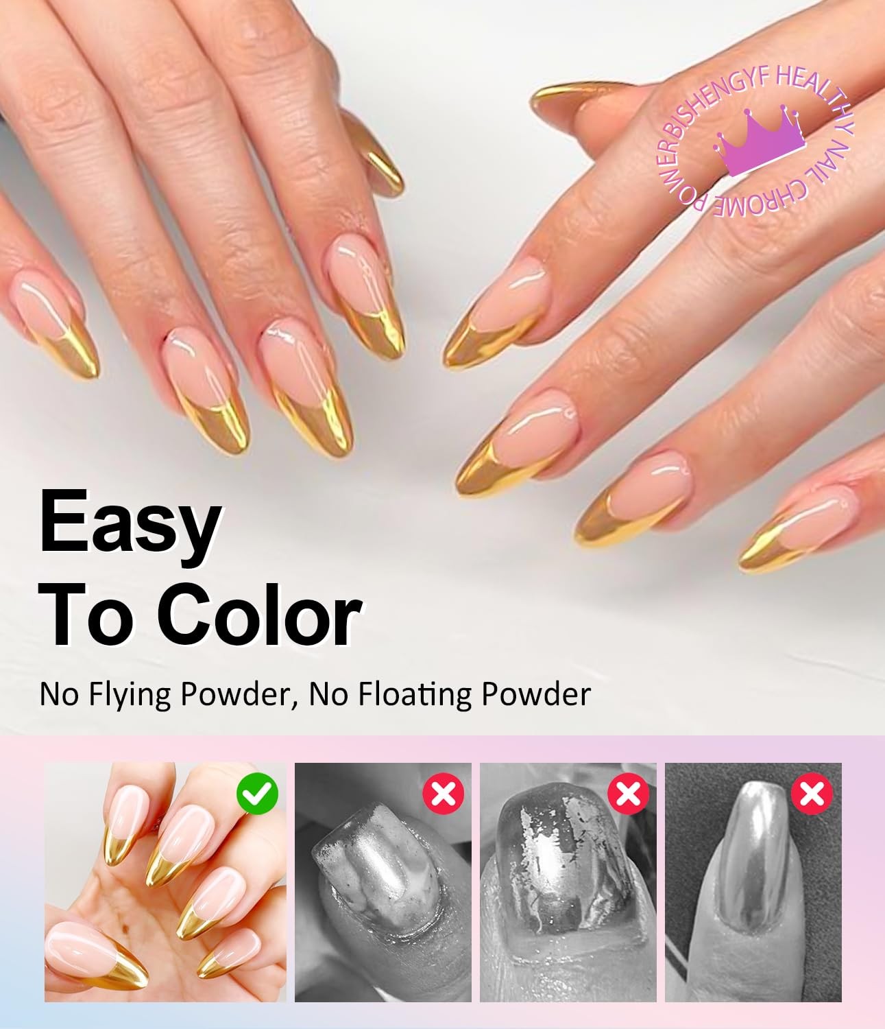 Mermaid Gold Chrome Nail Powder: 6 Colors Mirror Effec Green/Pearl Chrome Nai…