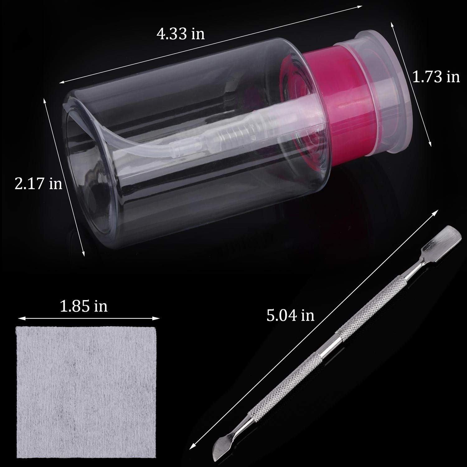 Ultimate Nail Care Set: 960 Lint-Free Wipes, Pump Dispenser & Cuticle Pusher