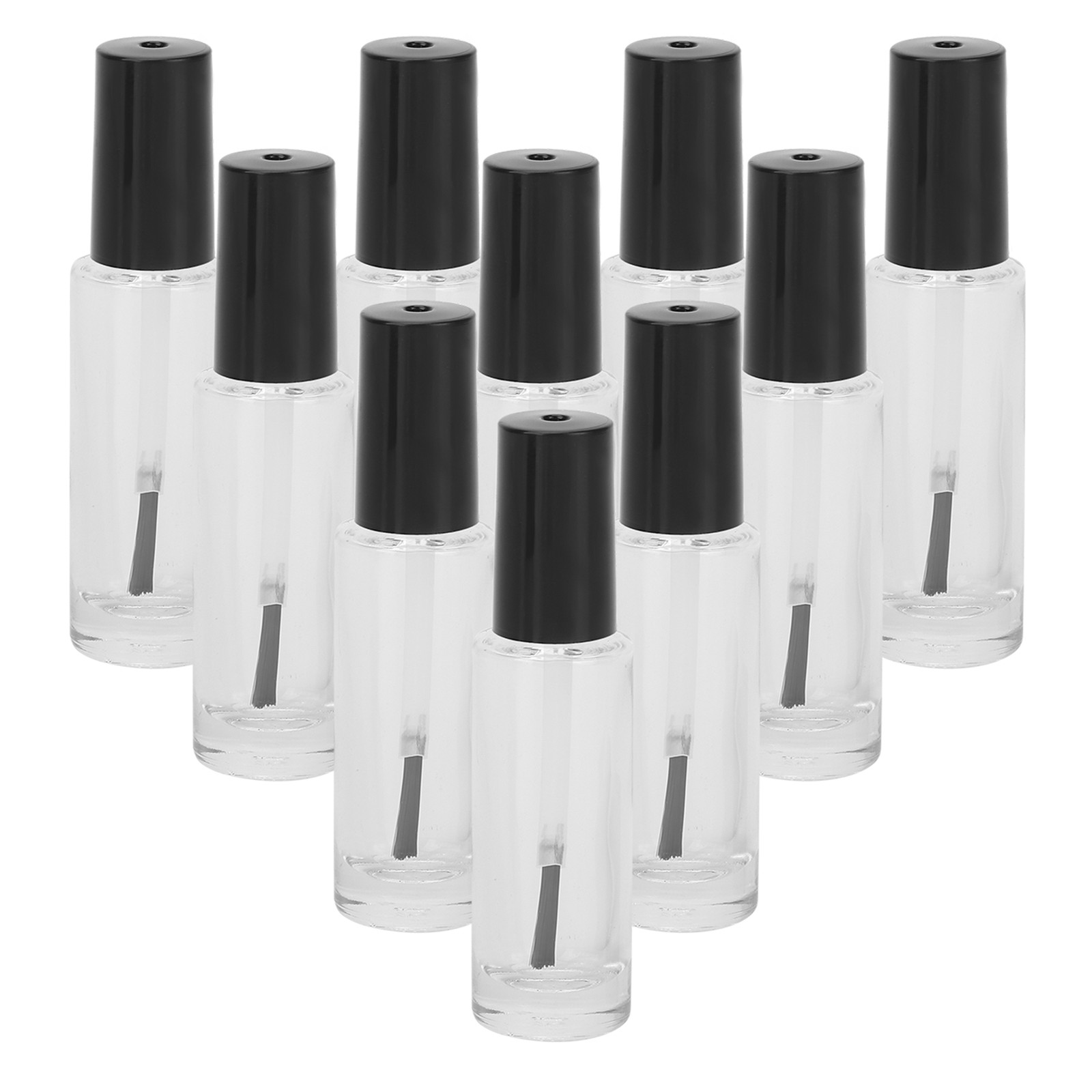 10pcs 8ml Empty Nail Polish Glass Bottles Accessory With Brush Cover Mixing