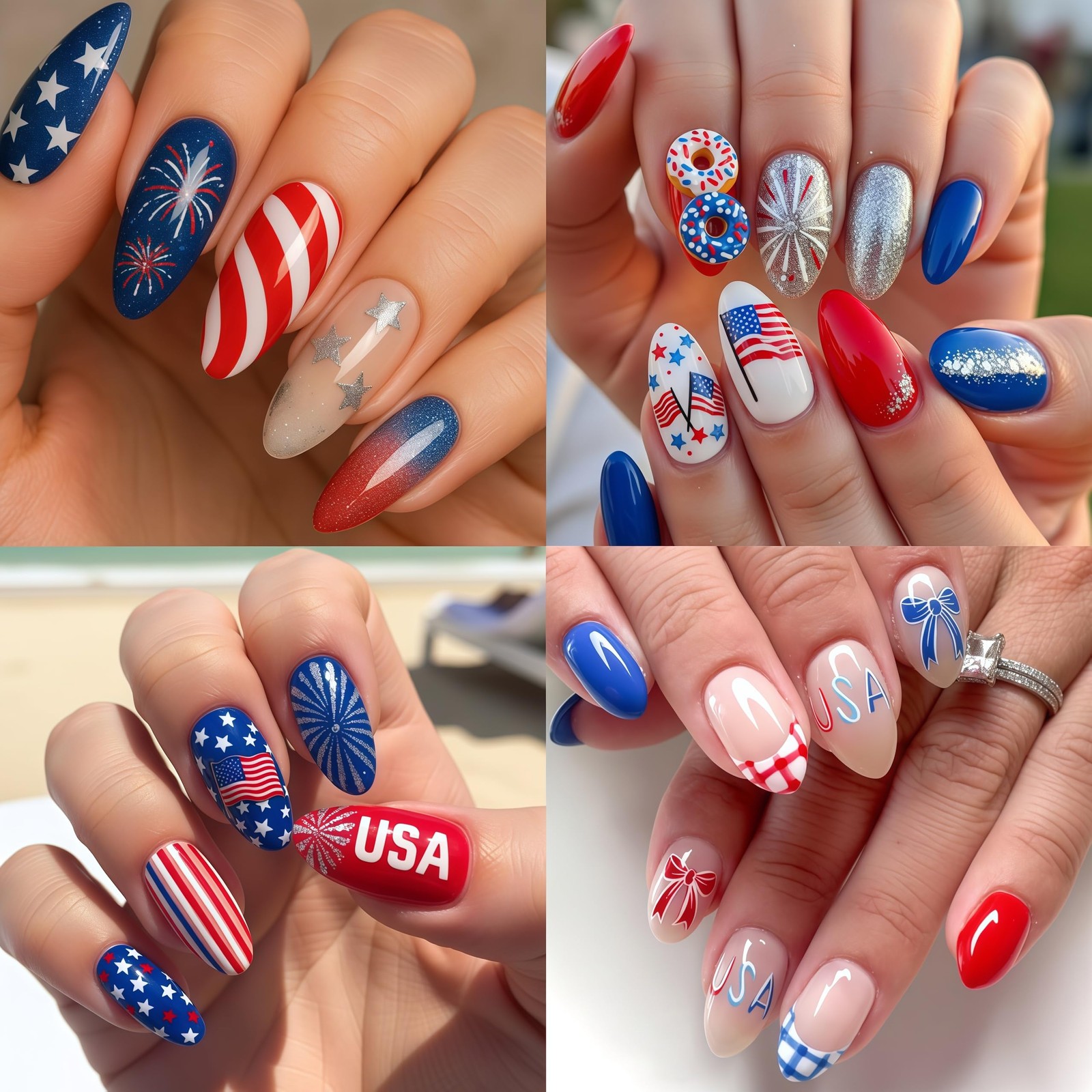 6 Sheets Happy 4th of July Nail Stickers Independence Day American Flag Nail …